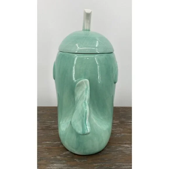 Port Phillip Shore Line Teal Whale Ceramic Cookie Jar Salt Water Marine Mammals - Picture 4 of 10